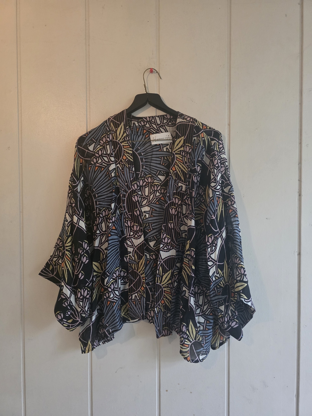 One Hundred Stars Disco Daisy short Floral Kimono One Size Bohimian Art Deco